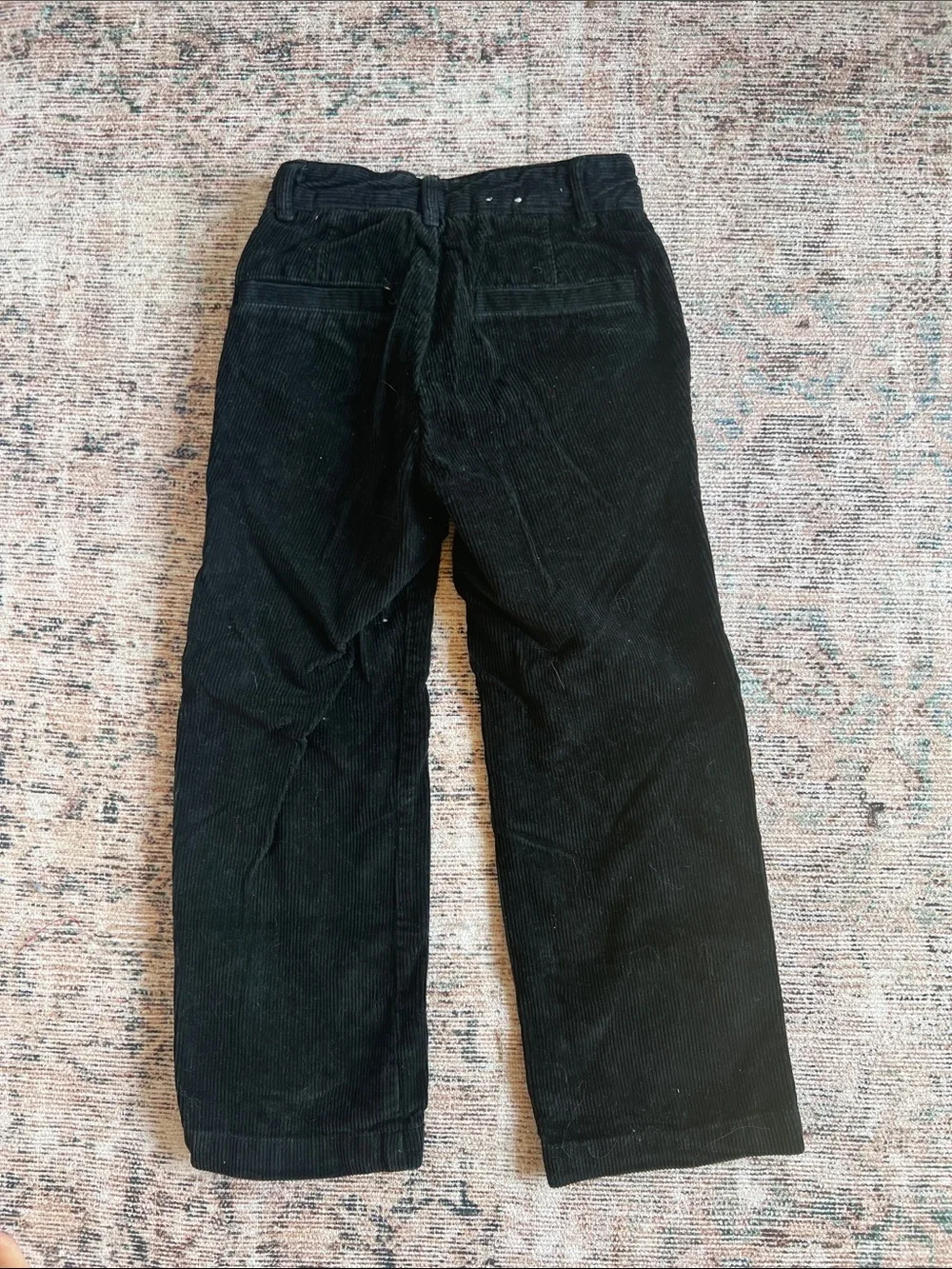 GAP Black Wide Wale Corduroy Kids Straight Pants size 6 slim